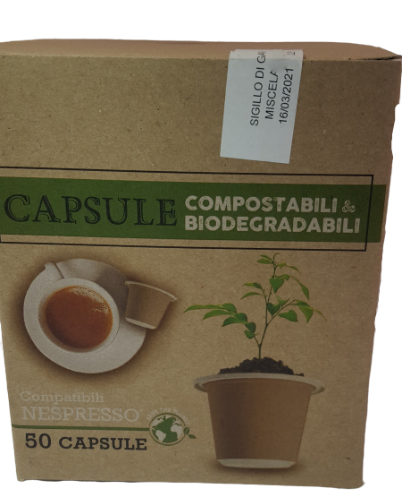 CAFFE' DECAFFEINATO CAPSULE BIODEGRADABILI COMPATIBILI NESPRESSO ( 50 CAPSULE ) - ottima-scelta-coffee-shop
