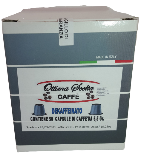 CAFFE' OTTIMA SCELTA DECAFFEINATO COMPATIBILE NESPRESSO ( 50 CAPSULE ) - ottima-scelta-coffee-shop